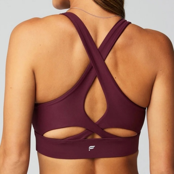 Fabletics No-Bounce Racerback Cutout Sports Bra High Impact - Merlot - Picture 3 of 8